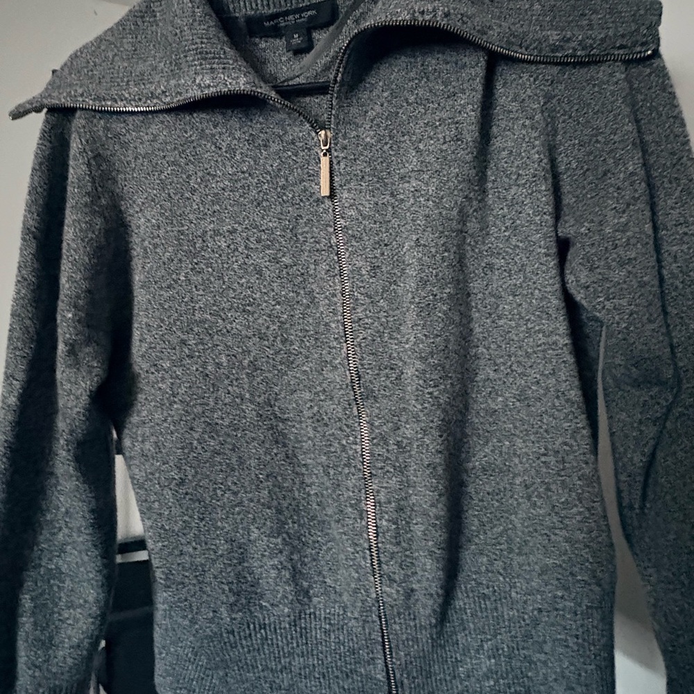 Marc New York Charcoal Zip-Up Sweater